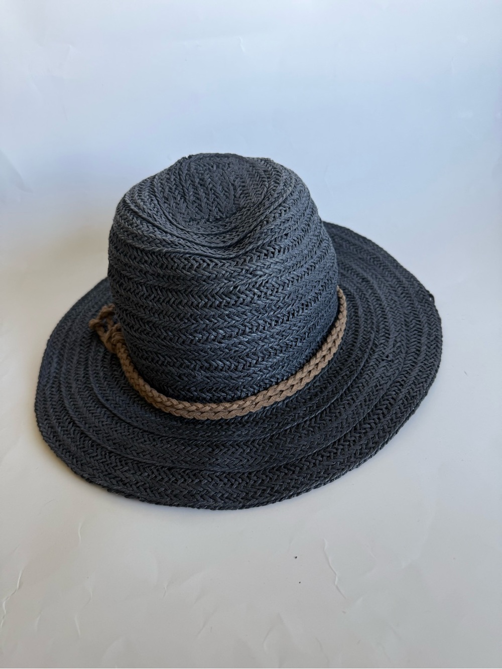 Sarajane Sun Hat with Braided Trim - Black - Picture 2 of 9